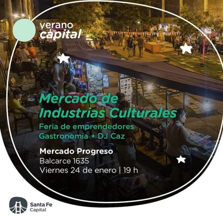 24/1 - Feria, m&uacute;sica y gastronom&iacute;a en el Mercado de Industrias Culturales