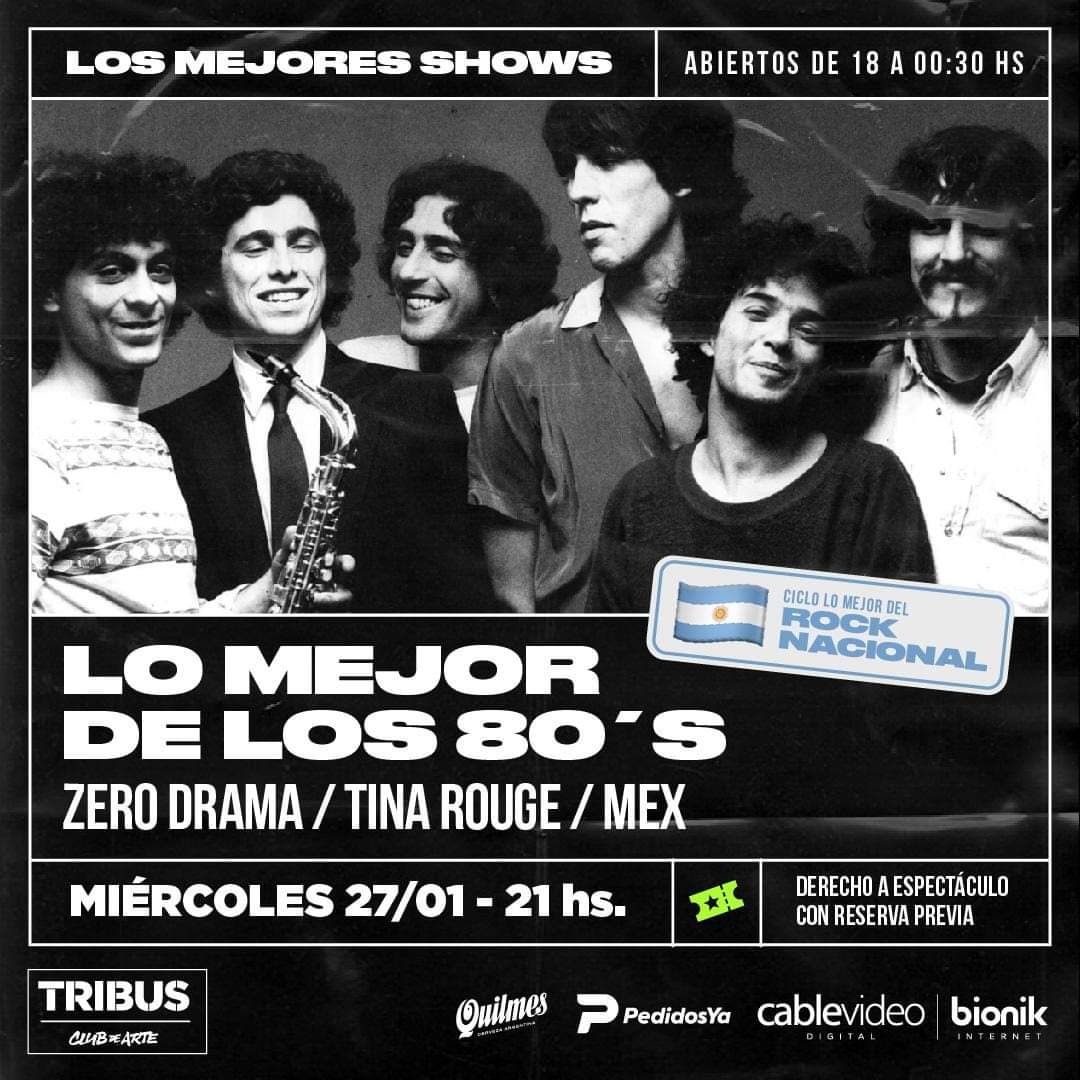 27/1 - Lo mejor de los 80s en TRIBUS