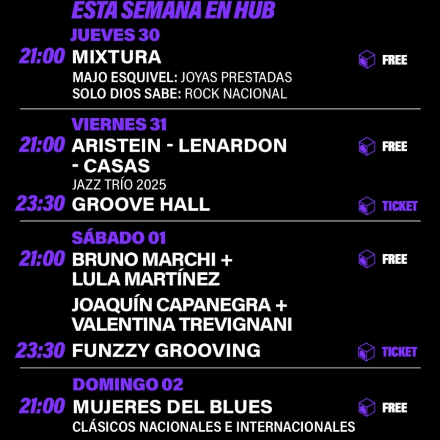 Programación de HUB del  30/1 al 2/2