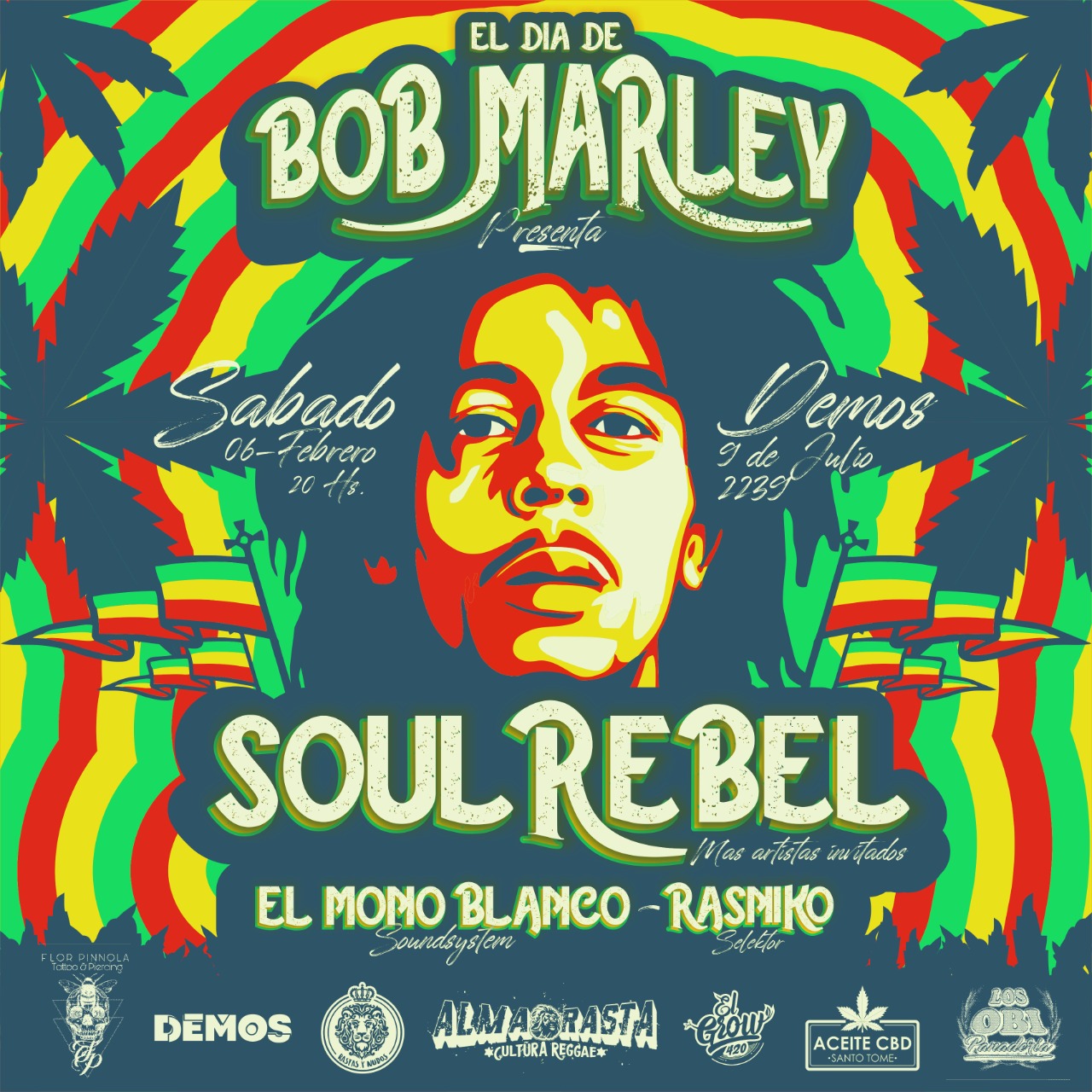 6/2 - D&iacute;a BOB MARLEY en Demos