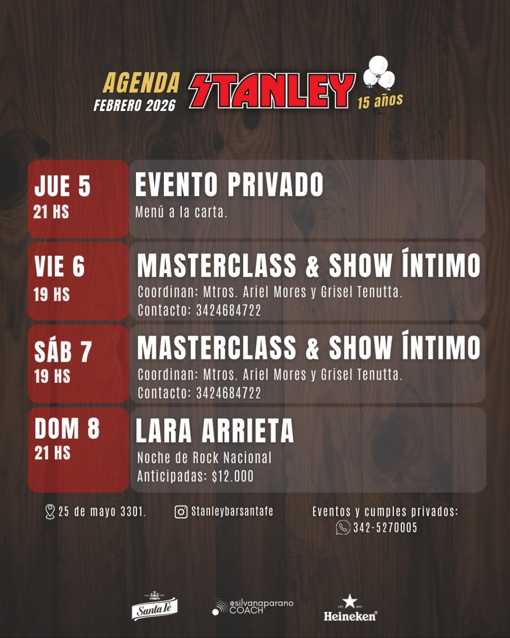 Programación de Stanley en el primer finde de febrero