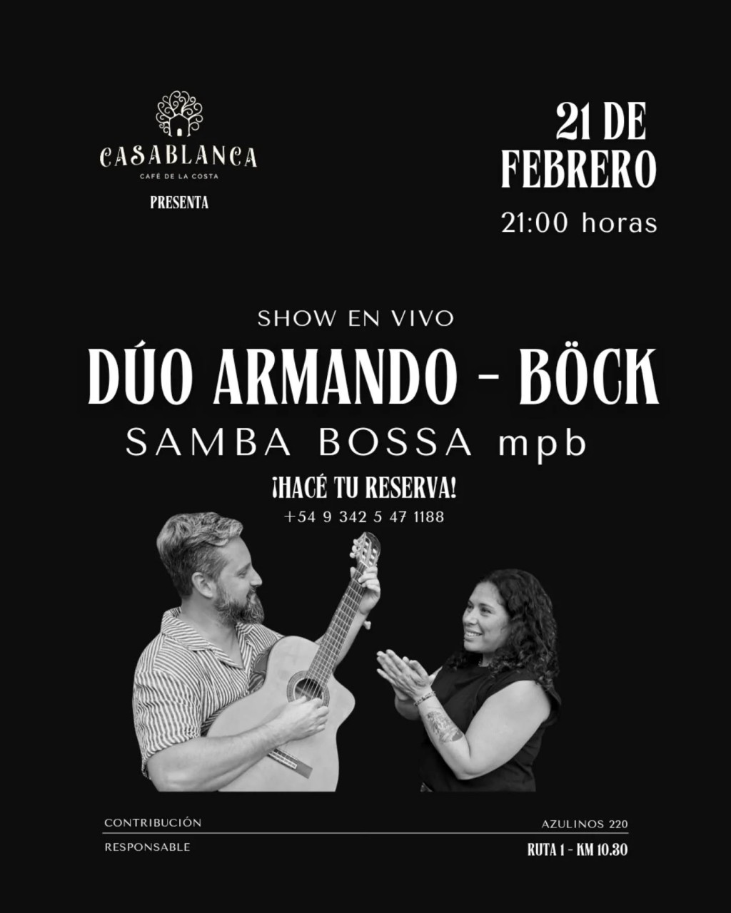 21/2 - DÚO ARMANDO - BÖCK en Casablanca. Café de La Costa.