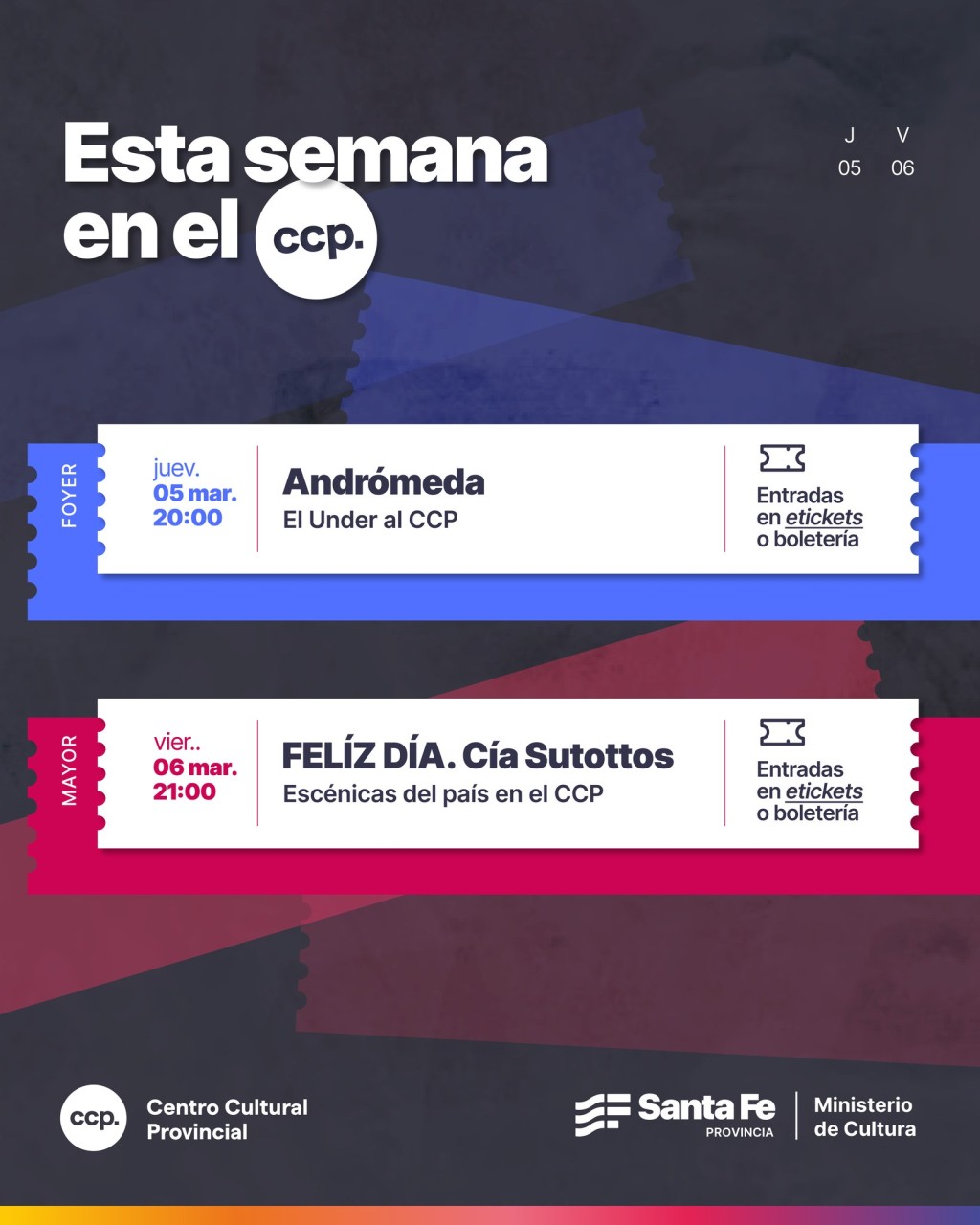 Agenda del Centro Cultural Paco Urondo para esta semana