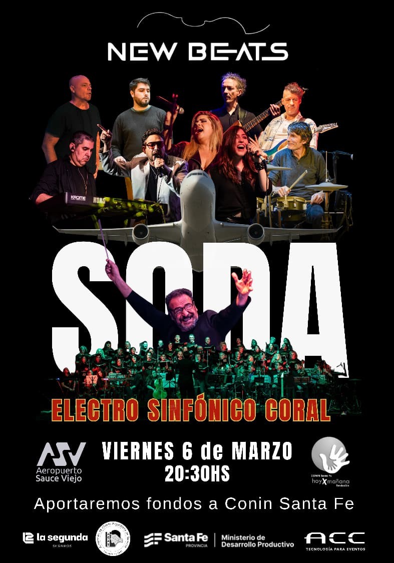 6/3 - La m&uacute;sica despega: Soda Electro Sinf&oacute;nico Coral llega al Aeropuerto Sauce Viejo