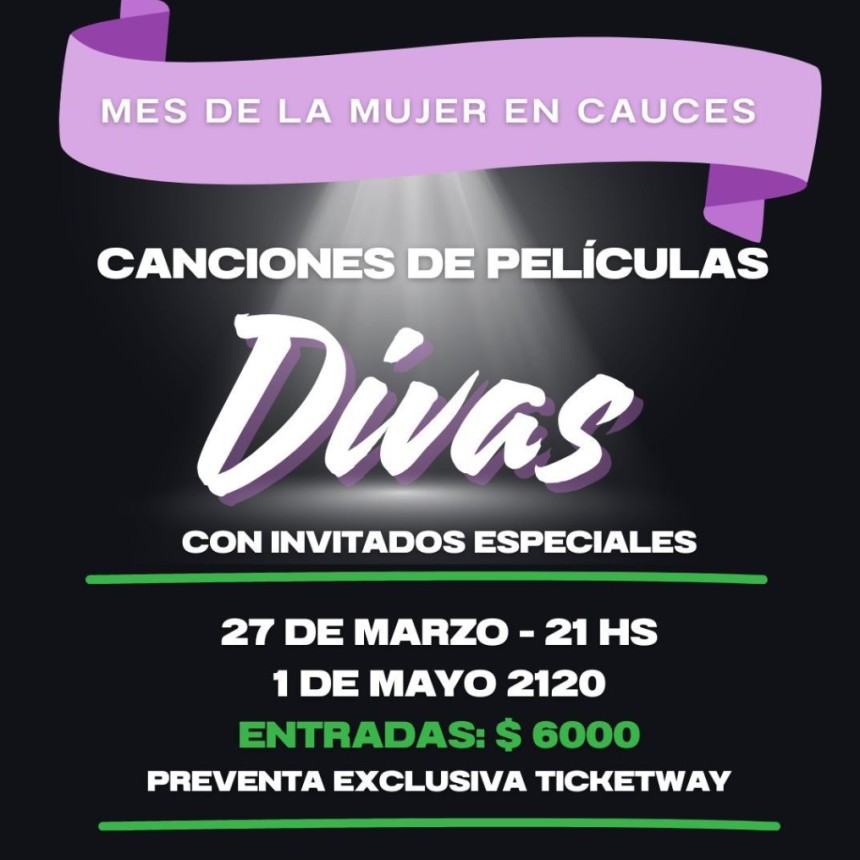 27/3 - DIVAS EN  FUNDACI&Oacute;N CAUCES: SHOW TRIBUTO A LAS GRANDES VOCES FEMENINAS
