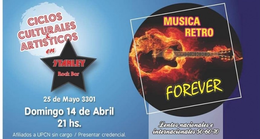 14/4 - Ciclo de m&uacute;sica en vivo de UPCN en Stanley