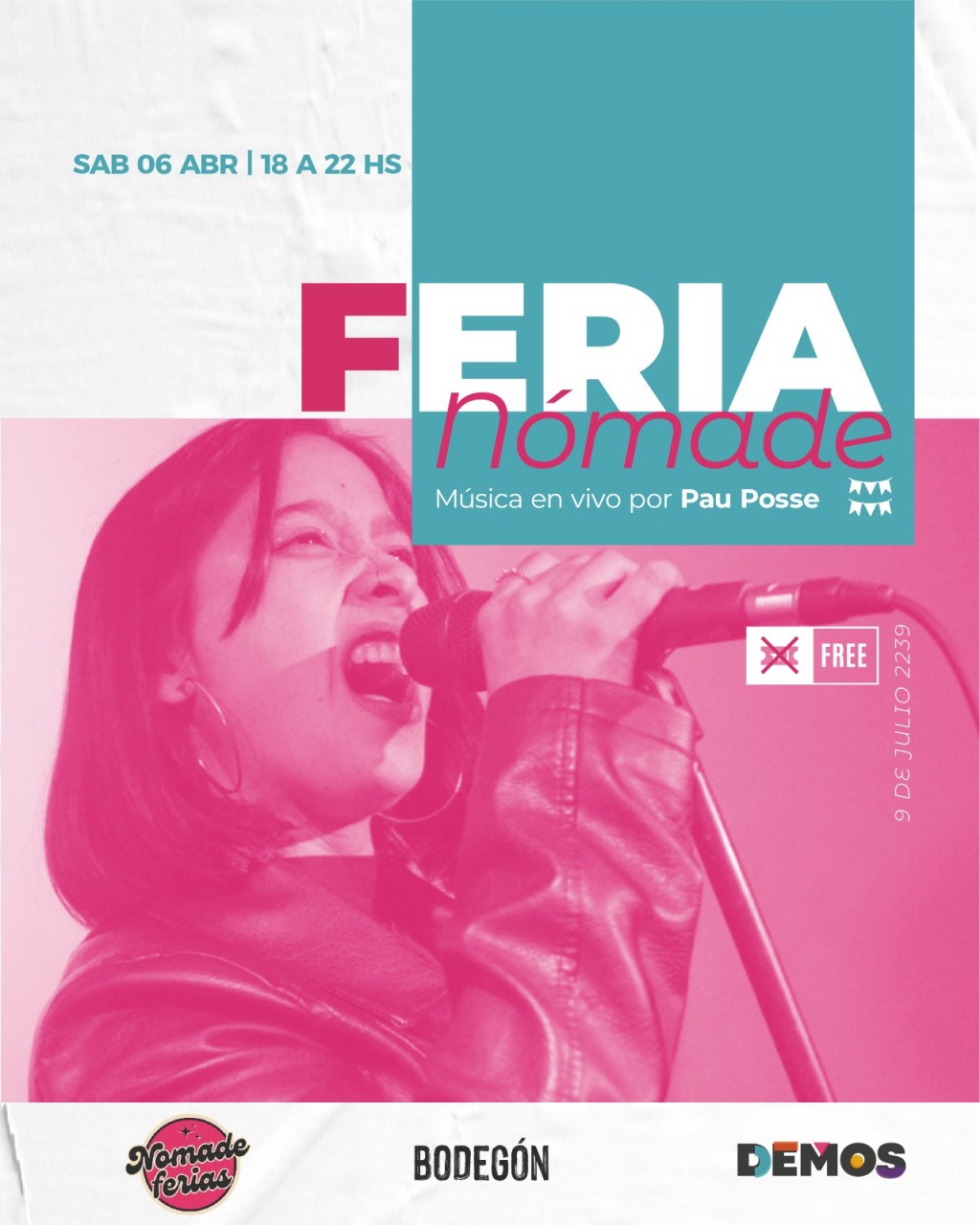 6/4 - Feria Nómade + música en vivo en DEMOS