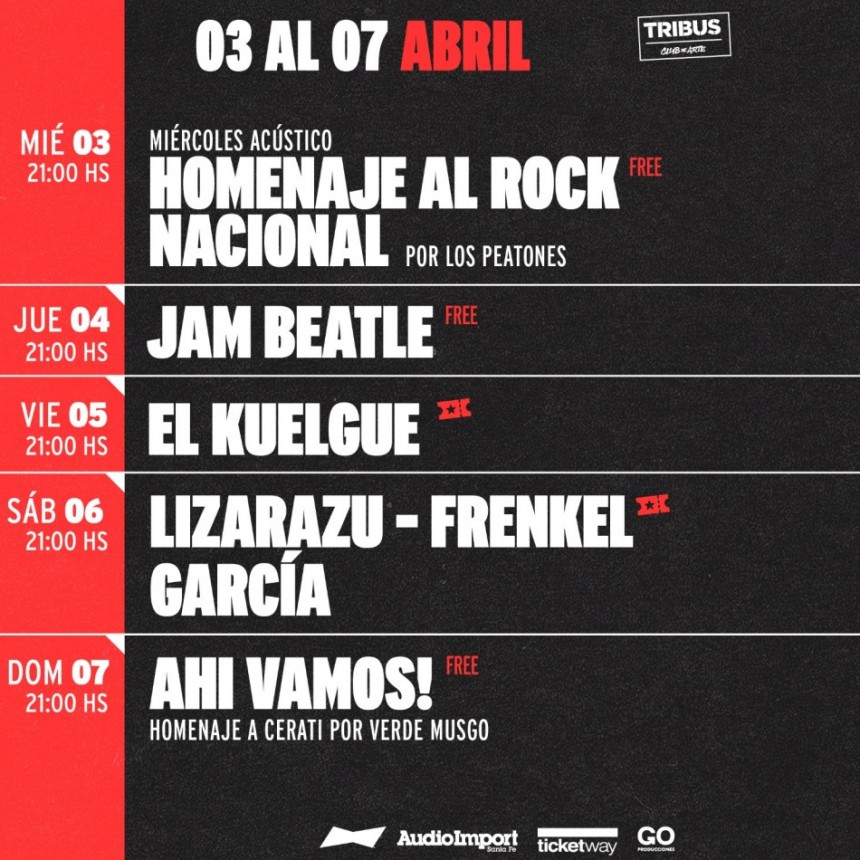 Programaci&oacute;n de TRIBUS del 3/4 al 7/4