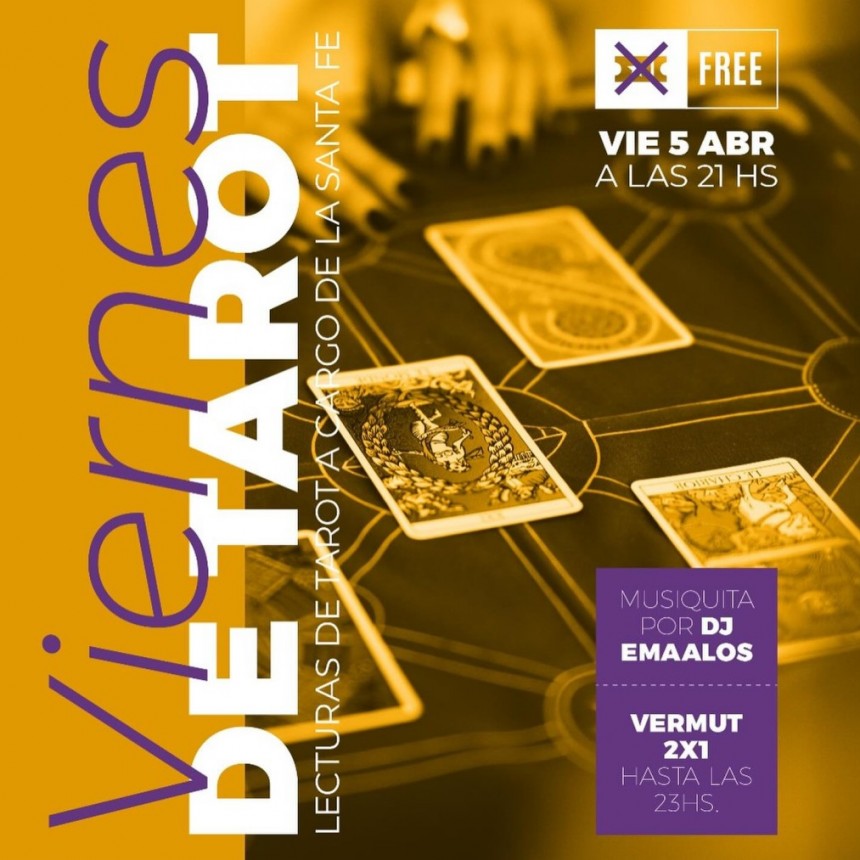 5/4 - Tarot + Musiquita + 2X1 en Vermuth