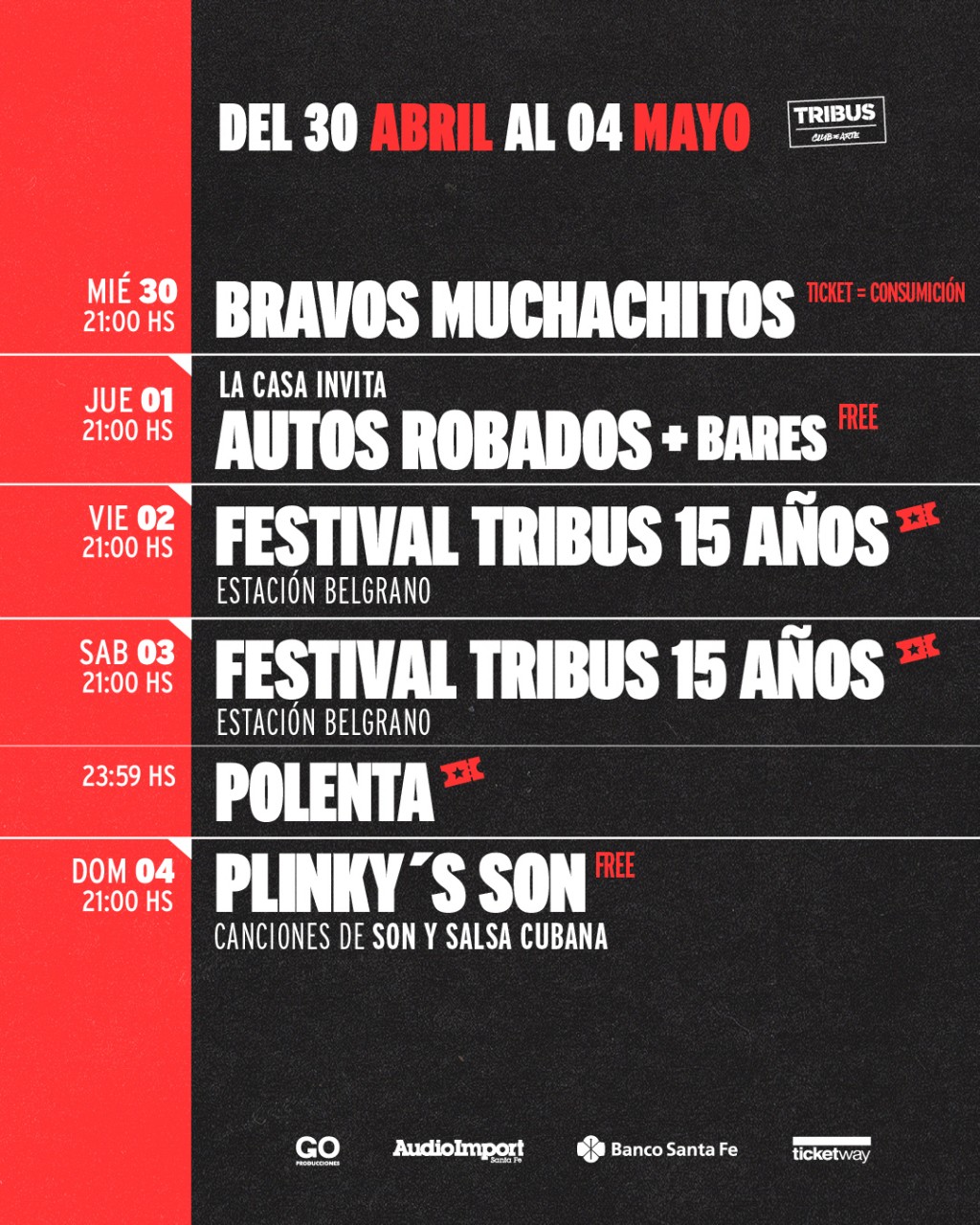 AGENDA SEMANAL TRIBUS CLUB DE ARTE