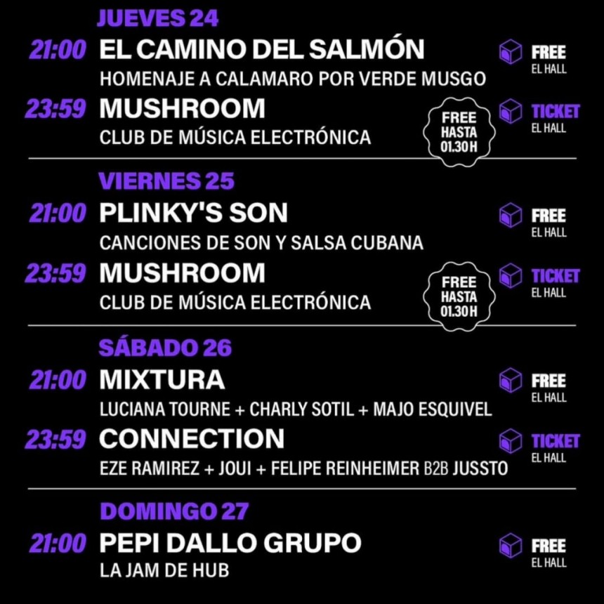 Agenda de HUB  del 24/4 al 27/4