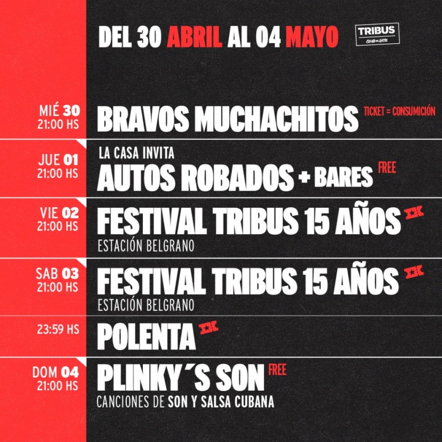 AGENDA SEMANAL TRIBUS CLUB DE ARTE
