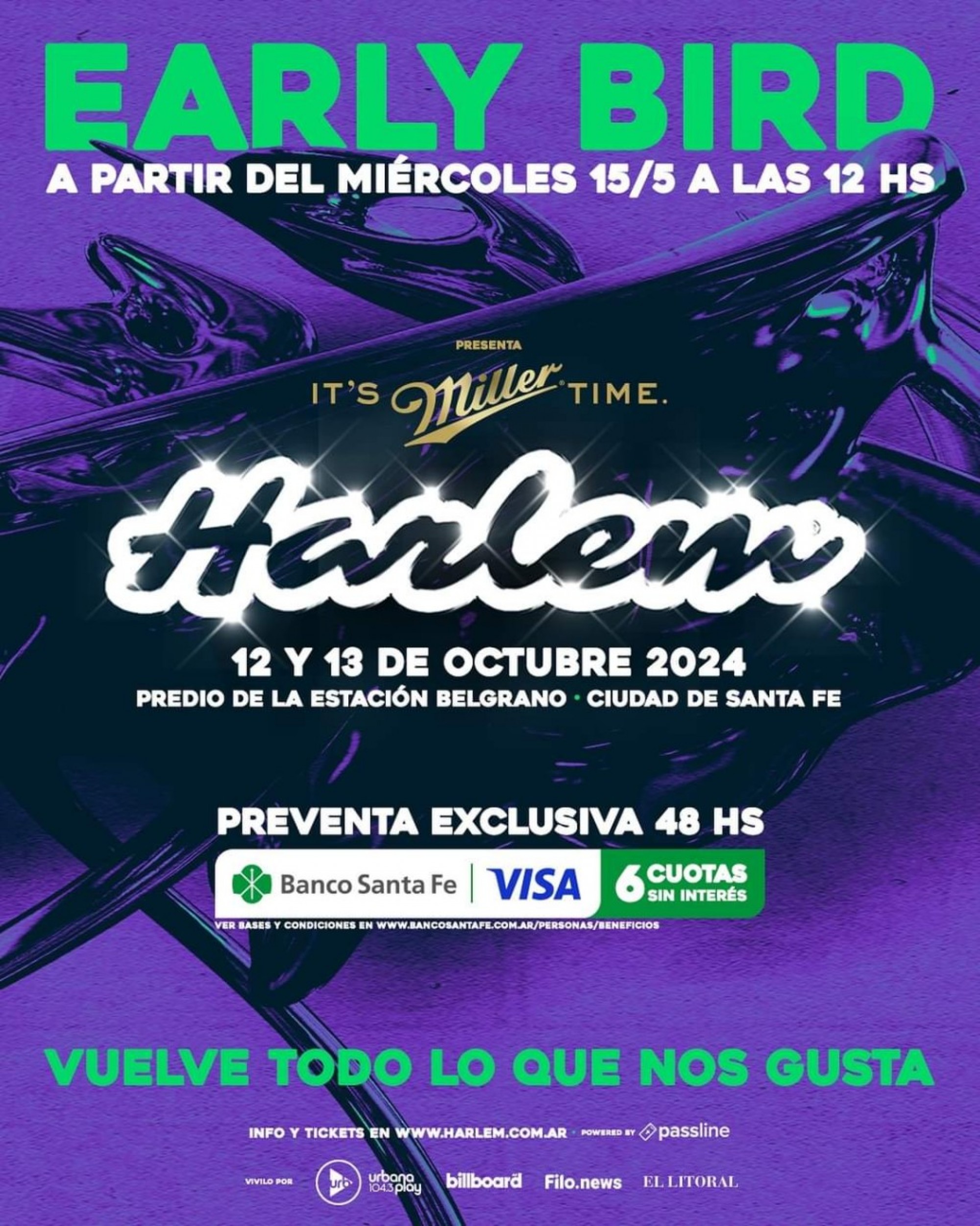 &iexcl;VUELVE EL HARLEM A LA CIUDAD DE SANTA FE....... &iexcl;VUELVE TODO LO QUE NOS GUSTA!