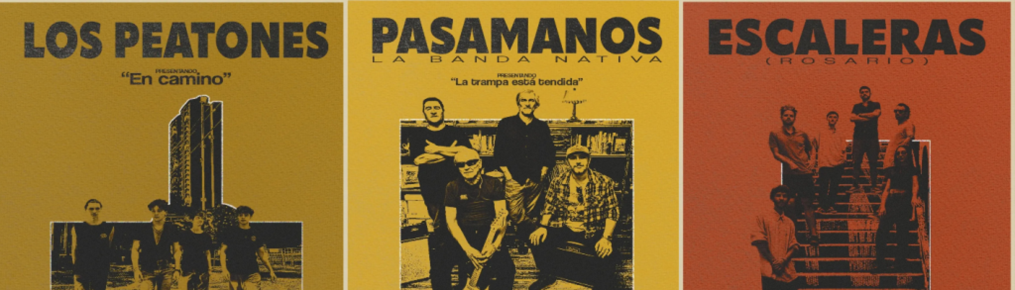 TRES BANDAS, UNA NOCHE Los Peatones + Escaleras + Pasamanos en la Sala Saer