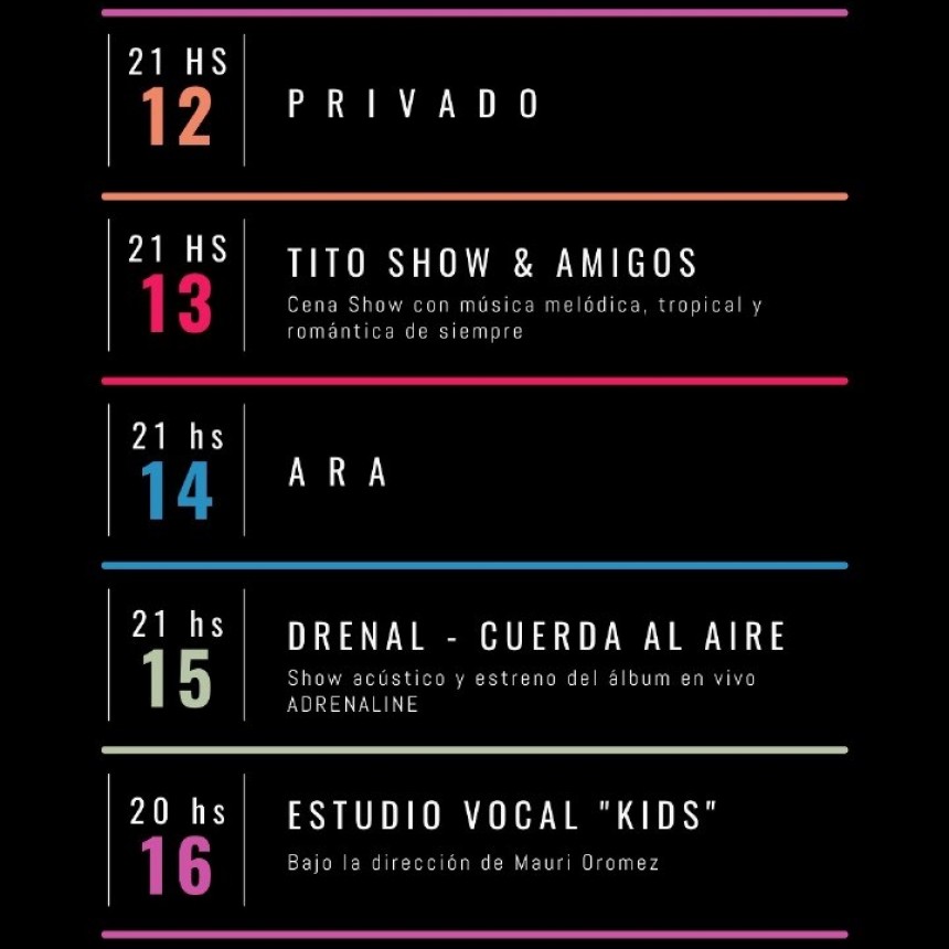 Programaci&oacute;n de Stanley Bar del 12/6 al 16/6