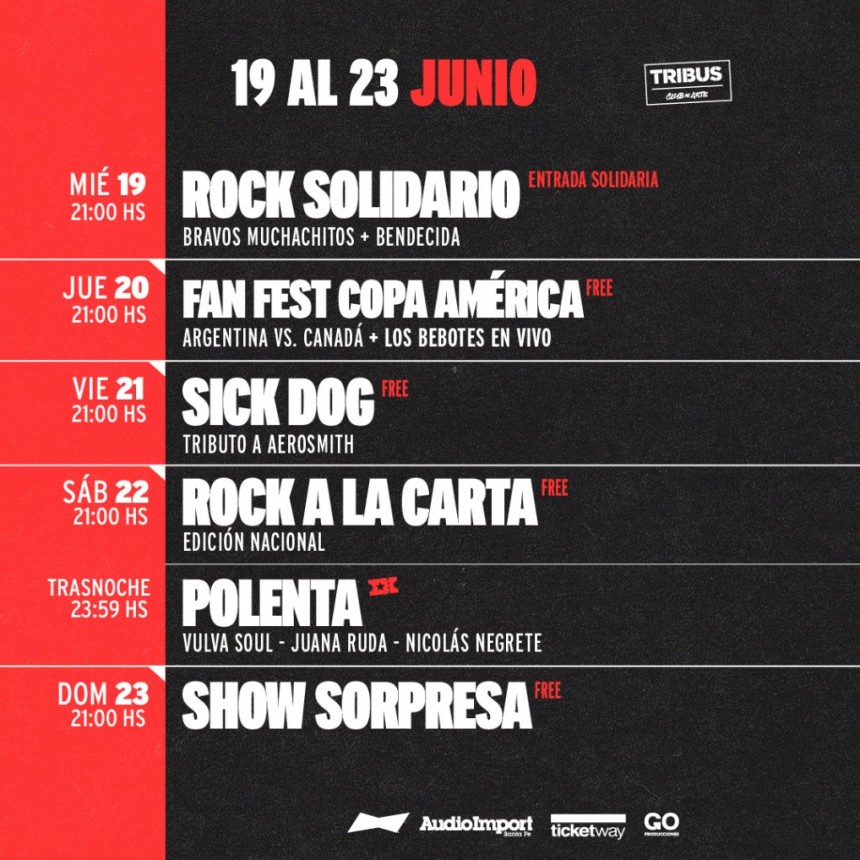 Programaci&oacute;n de Tribus 19/6 al 23/6