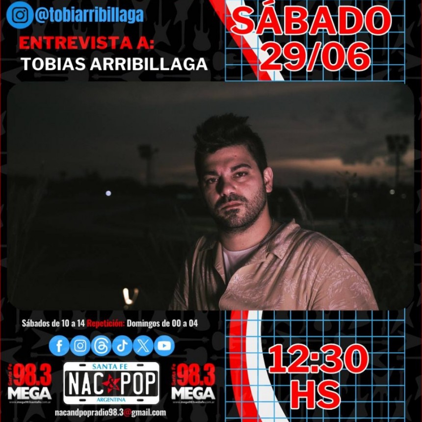 TOBIAS ARRIBILLAGA, m&uacute;sico rosarino charl&oacute; con Nac & Pop