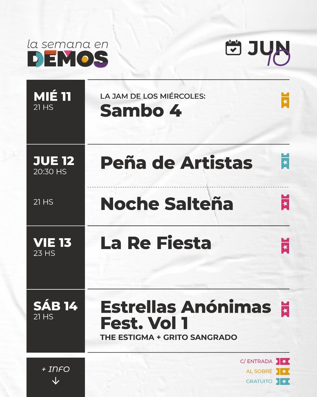 Agedna de DEMOS del 11/6 al 14/6