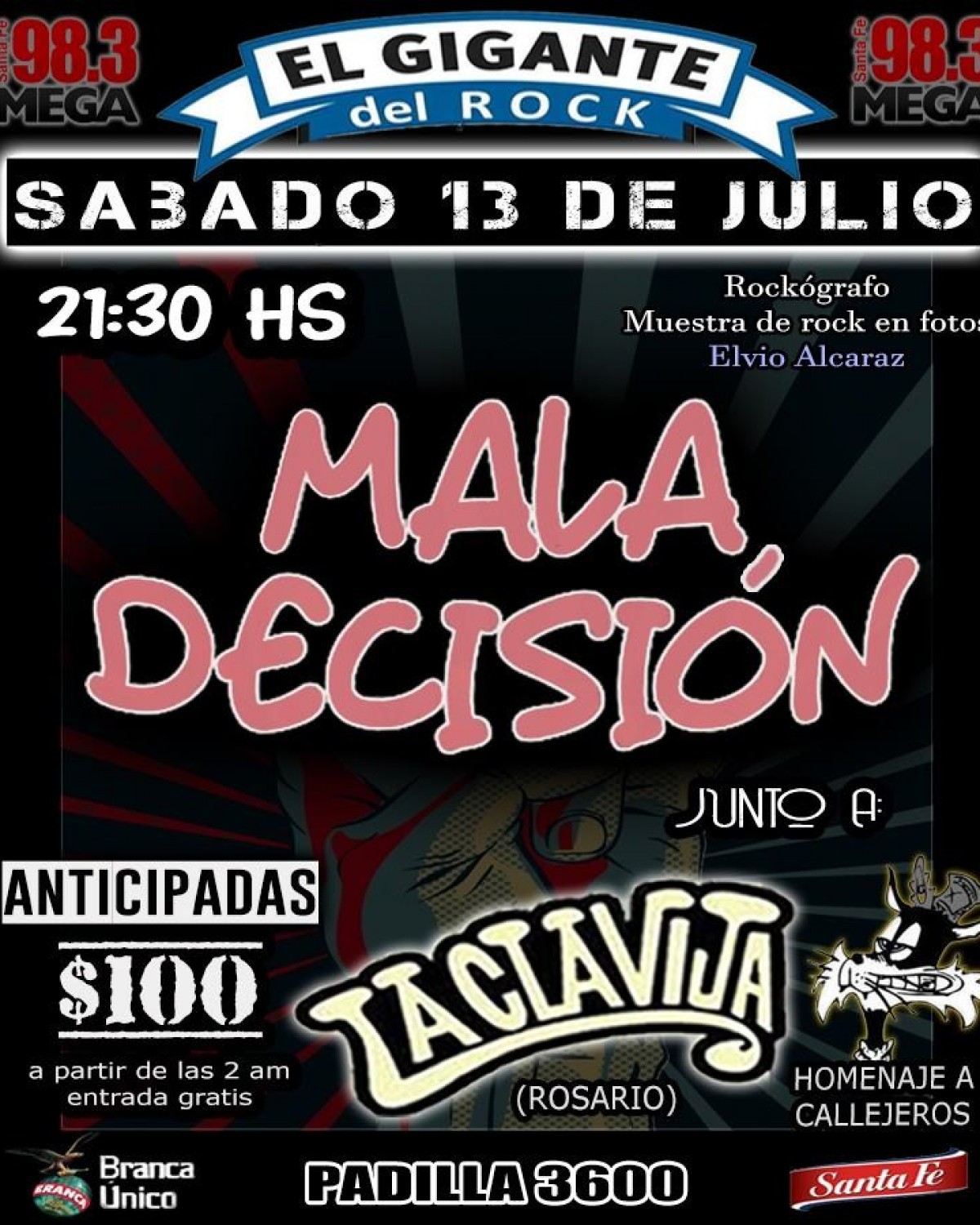 13/7 - Mala decisi&oacute;n + La Clavija - ac&uacute;stico callejero y Elvio Alcaraz
