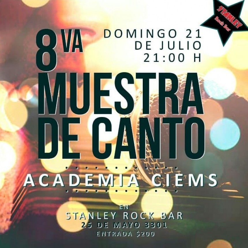 21/7 - 8va Muestra de canto en Stanley