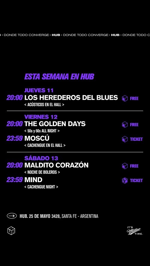 AGENDA SEMANAL HUB: 11/7 al 14/7  