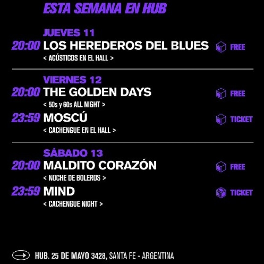 AGENDA SEMANAL HUB: 11/7 al 14/7  