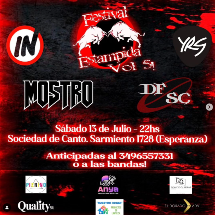 13/7 - Festival Estampida Vol 5 en Esperanza