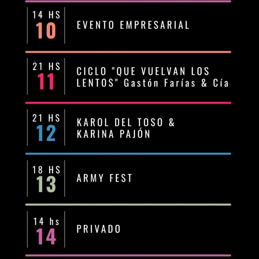 Agenda de Stanley del 10/7 al 14/7