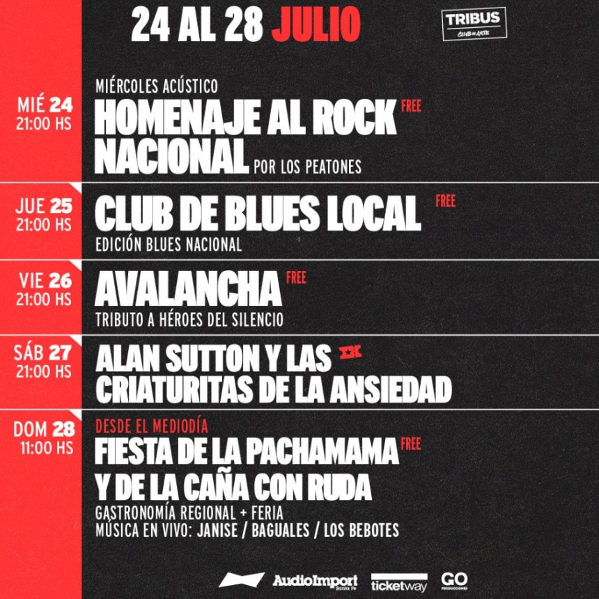 Agendo de Tribus del 24/7 al 28/7