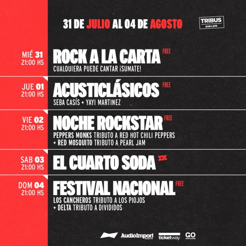 Agendo de Tribus del 31/7 al 4/8