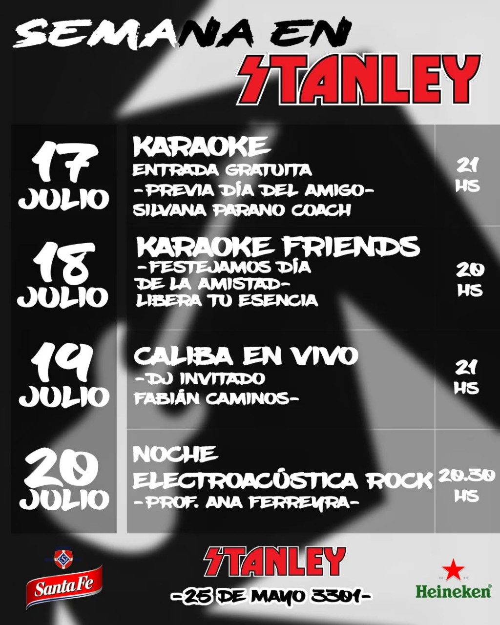 Agenda de Stanley  del 17/7 al 20/7