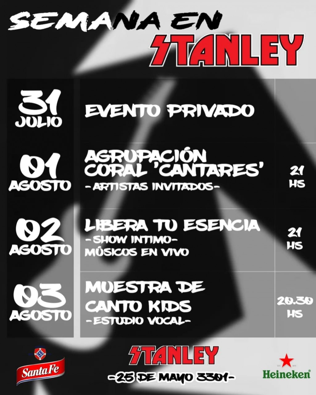 AGENDA DE ESTA SEMANA EN STANLEY ROCK BAR 