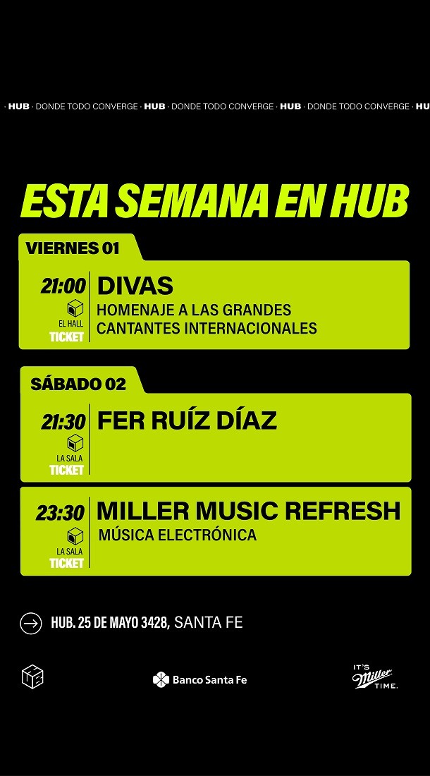Agenda de HUB  1 y 2 de agosto