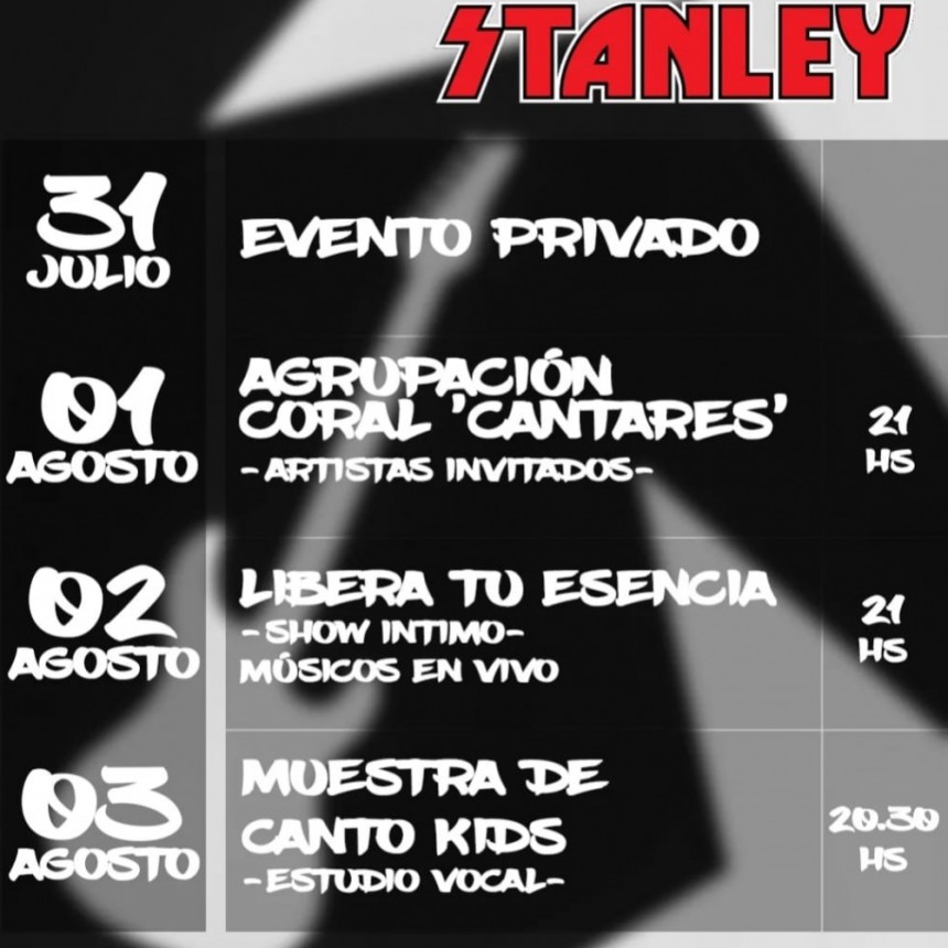 AGENDA DE ESTA SEMANA EN STANLEY ROCK BAR 