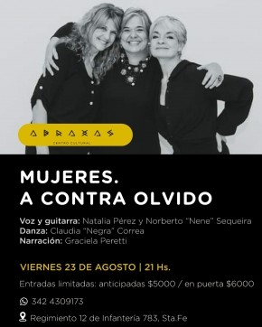 23/8 - Mujeres. A contra olvido en Abraxas Centro Cultural