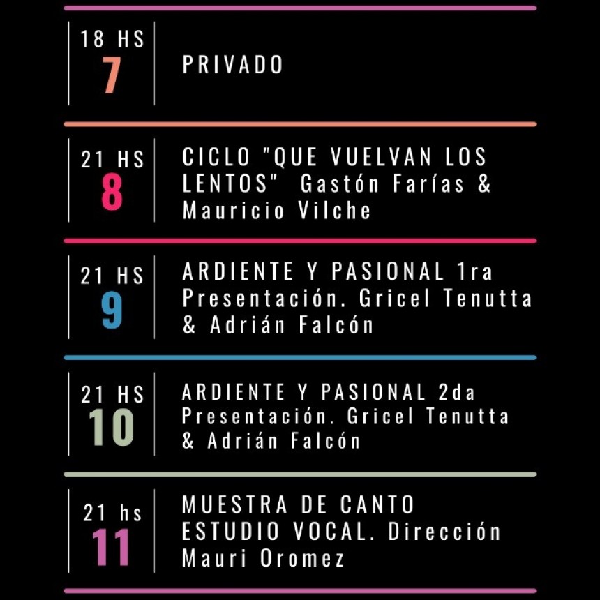 Programaci&oacute;n de Stanley Bar desde el 7/8 al 11/8