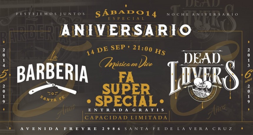 14/9 - Especial Aniversario - DeadLovers y La Barber&iacute;a Santa Fe