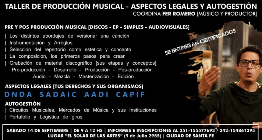 14/9 - Taller de Producci&oacute;n, aspectos legales y autogesti&oacute;n