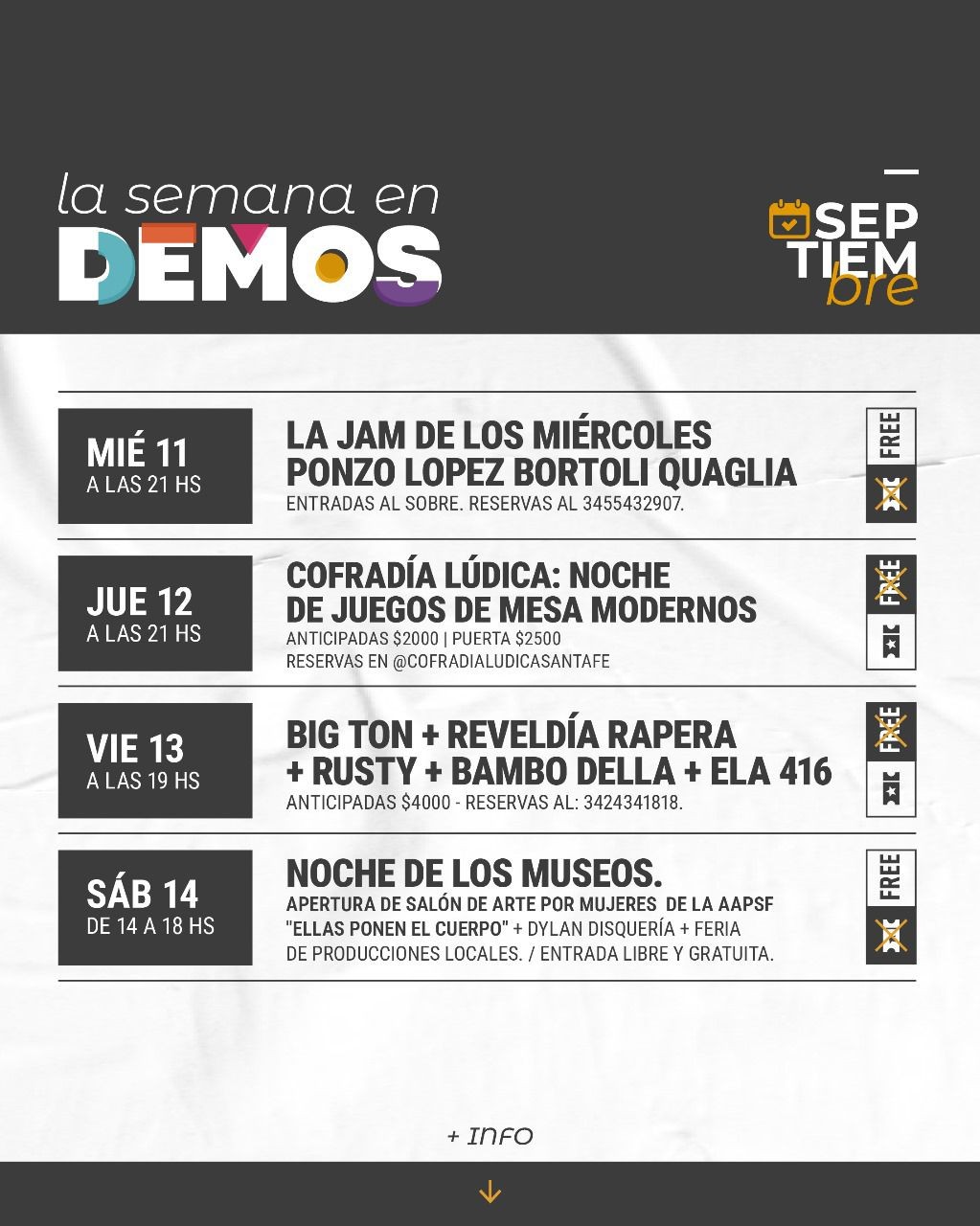 Programación de Demos del 11/9 al 14/9