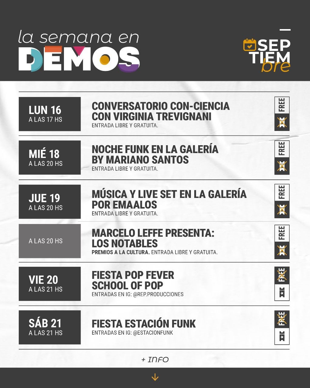 Programación de Demos del 16/9 al 21/9