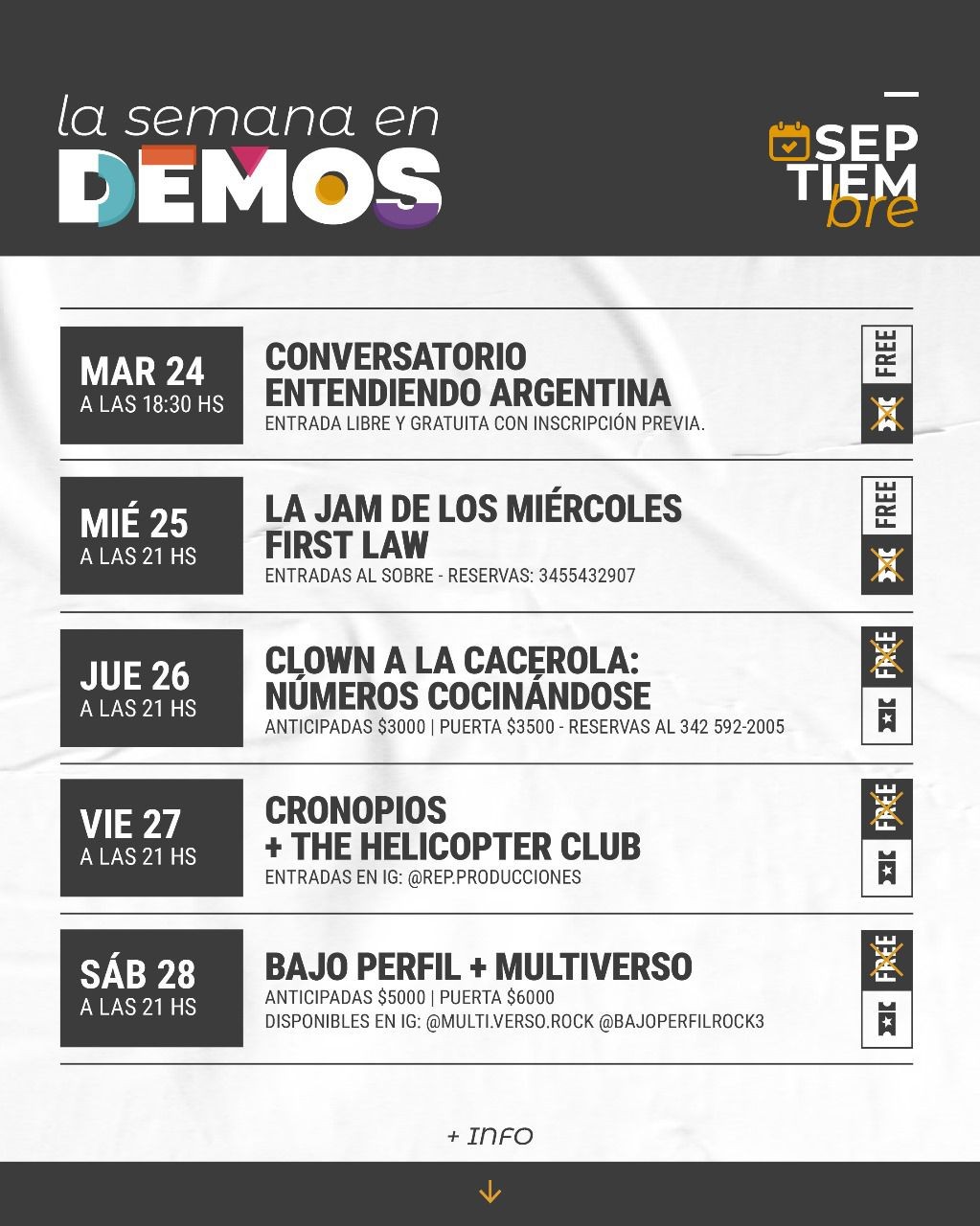 Programación de Demos del 24/9 al 28/9