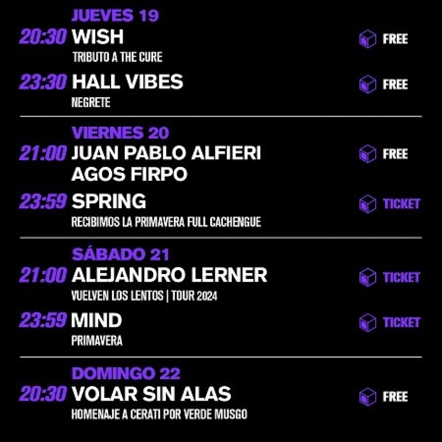 Programaci&oacute;n de HUB del  19/9 al 22/9 