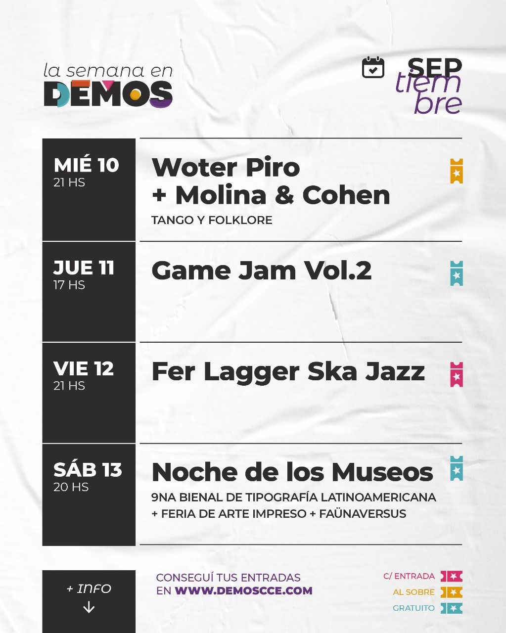 Programación de DEMOS de esta semana
