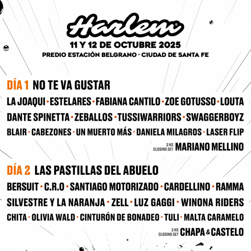 HARLEM FESTIVAL 2025: ENTERATE QUI&Eacute;N TOCA D&Iacute;A POR D&Iacute;A