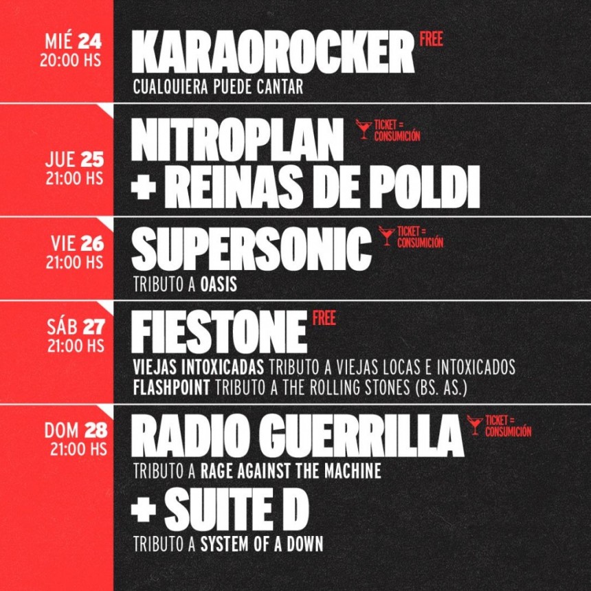 Programación de TRIBUS del  24/9 al 28/9