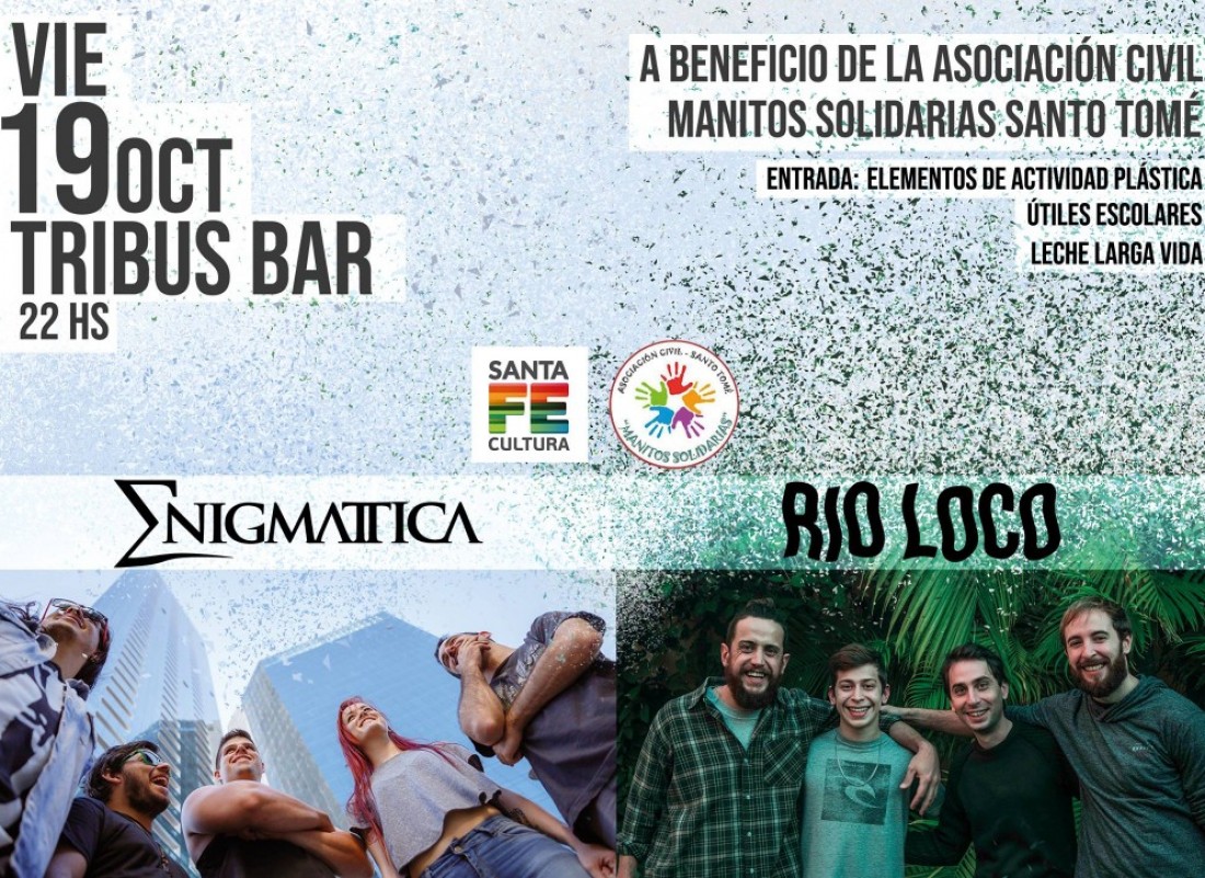 19/10 - Enigm&aacute;ttica + RIO LOCO en Tribus!
