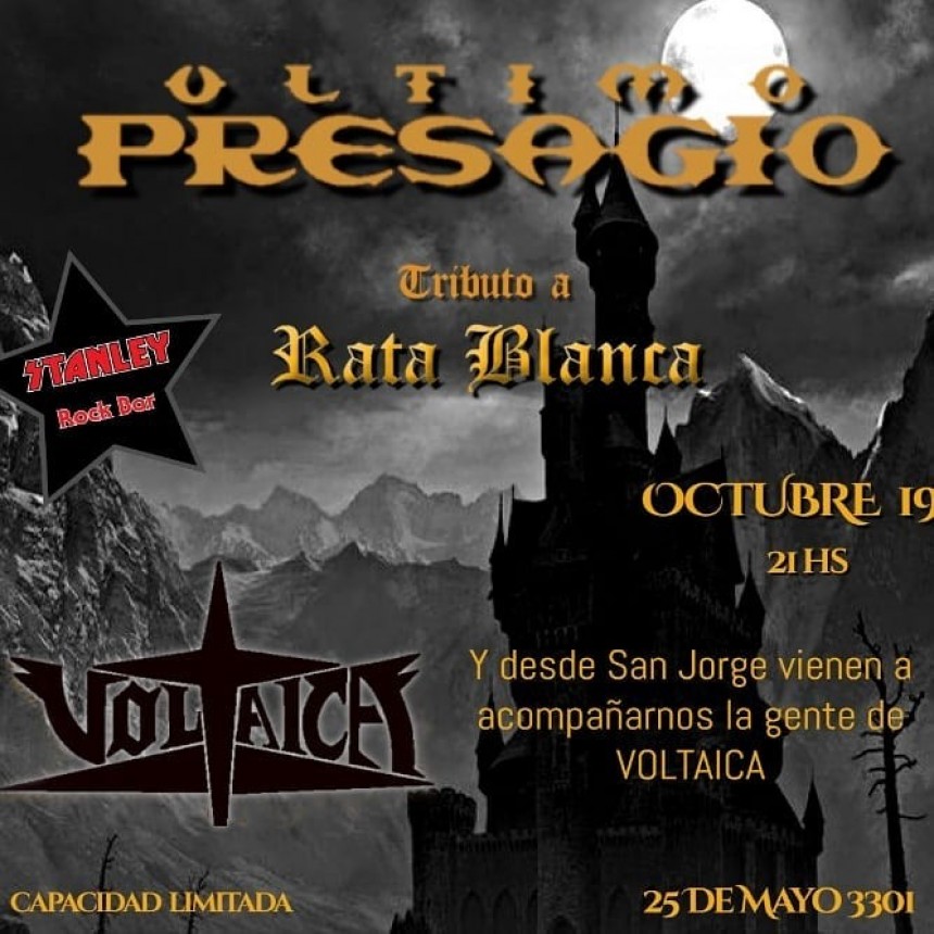 19/10 - Ultimo Presagio , la banda tributo a Rata Blanca N&deg;1 En vivo