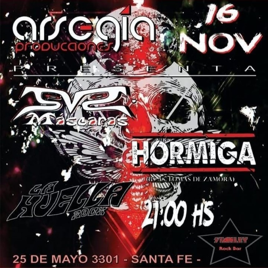 16/11 - Hormiga/La Huella y M&aacute;scaras en Stanley
