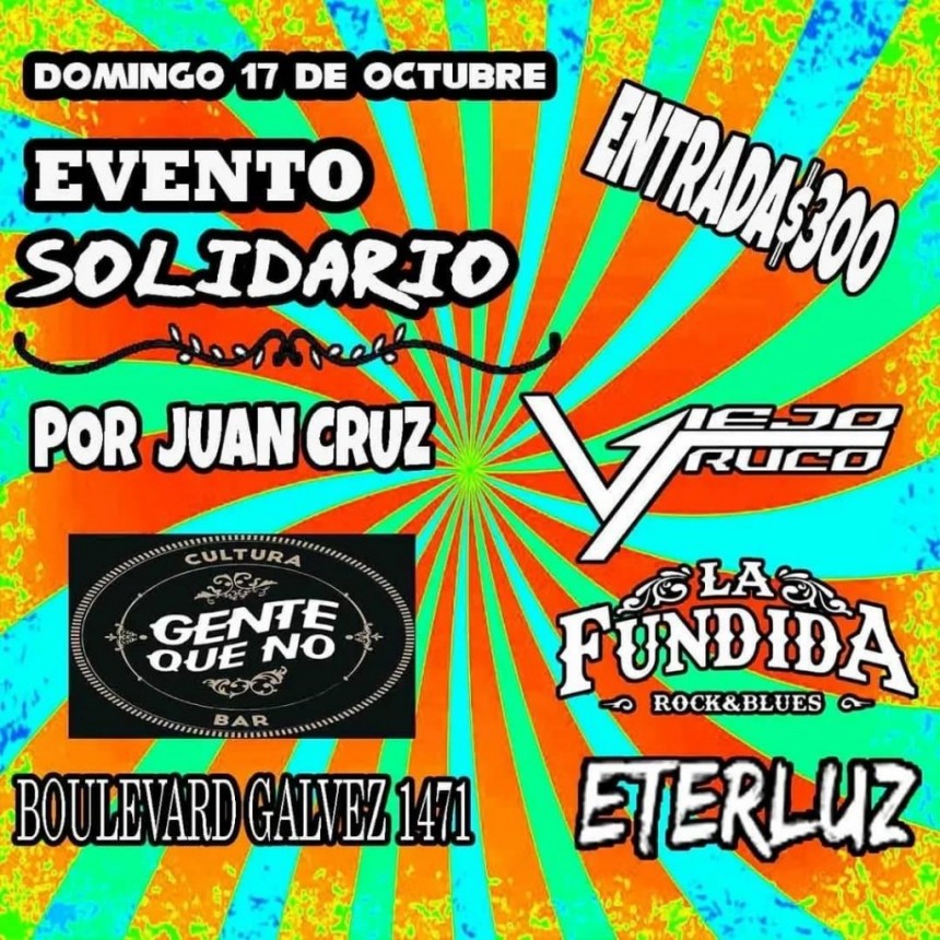17/10 - Evento solidario por Juan Cruz