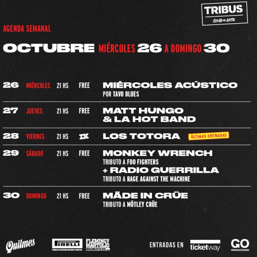 TRIBUS: semana del 26 al 30 de octubre